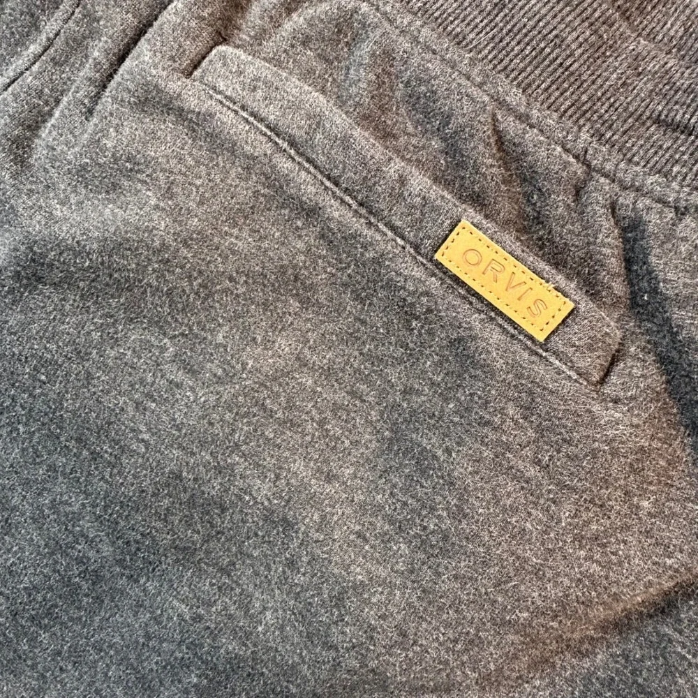 ORVIS Micro-Fleece Cuffed Jogger Sweatpants Mens 2XL Charcoal Grey Stretch Relax